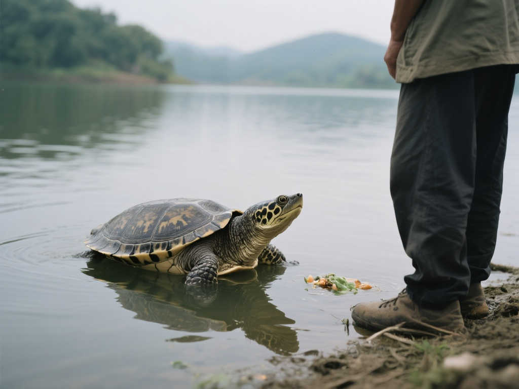 亲历体验：喂养中国最后一只斑鳖的珍贵时刻